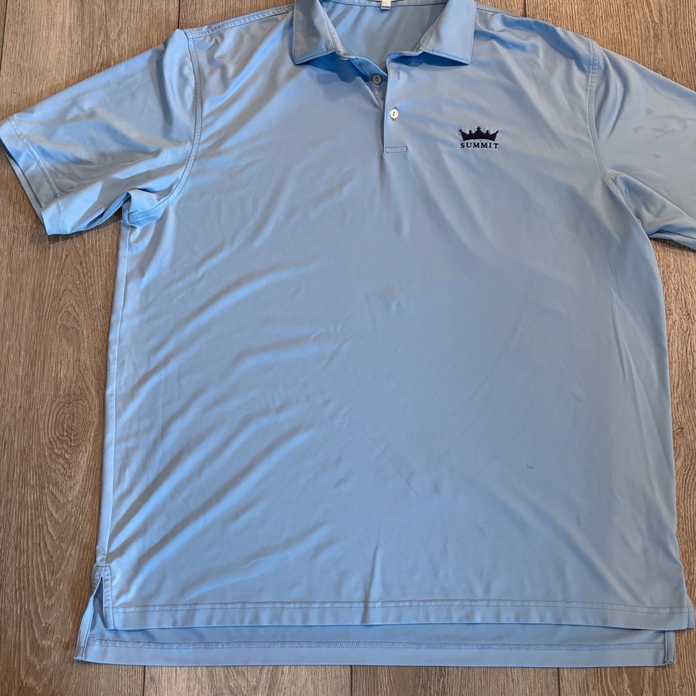 Peter Millar Polo Mens XL Blue Summit Summer Comfort Performance Golf Shirt
